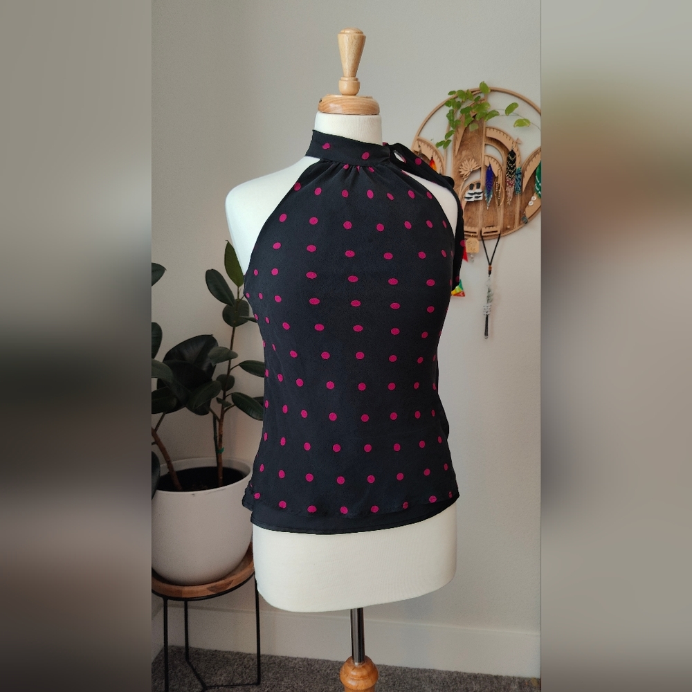Express halter top pink polka dots